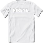 Ribeye - Snack T-Shirt | Grappig Verjaardag Kleding Cadeau | Eten En Snoep Shirt | Dames - Heren - Unisex Tshirt | - Wit - S