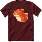 Silly cat T-Shirt Grappig | Dieren katten Kleding Kado Heren / Dames | Animal Skateboard Cadeau shirt - Burgundy - XXL