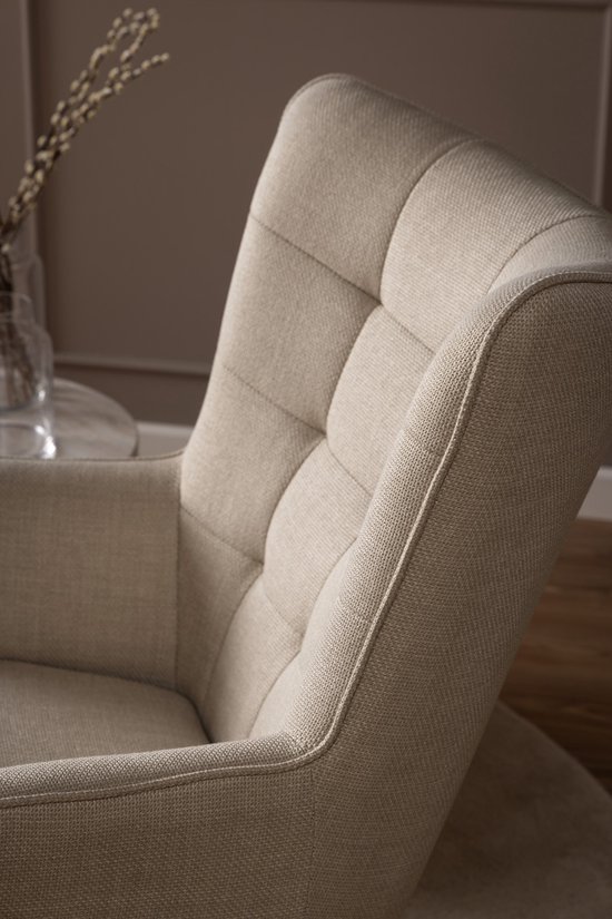 Fauteuil Tissu Beige - 77x89,5x99cm - Vera - Giga Living