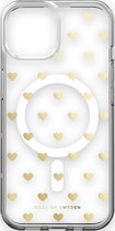 iDeal of Sweden Clear Case MagSafe iPhone 15 Golden Hearts