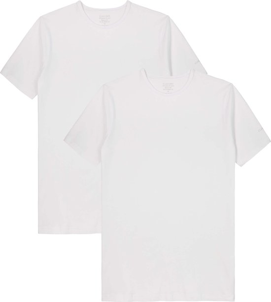 Claesen's® - Heren T Shirt 2 pack Wit Cotton/Lycra - Wit - 95% Katoen - 5% Lycra