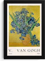 Fotolijst inclusief poster - Posterlijst 20x30 cm - Posters - Vincent van Gogh - Irises - Kunst - Oude meesters - Foto in lijst decoratie - Wanddecoratie woonkamer - Muurdecoratie slaapkamer