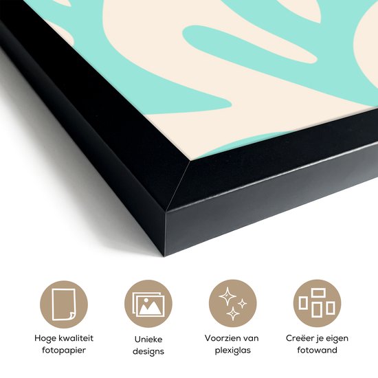 Cadre photo avec affiche - Cadre pour affiche 40x60 cm - Posters - Matisse - Feuilles - Blauw - Art abstrait - Décoration photo dans cadre - Décoration murale salon - Décoration murale chambre