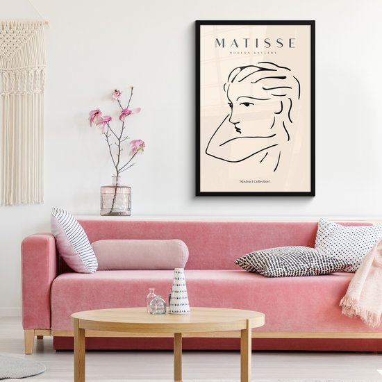 Cadre photo avec affiche - Cadre pour affiche 60x90 cm - Posters - Matisse - Line - Femme - Moderne - Décoration photo dans cadre - Décoration murale salon - Décoration murale chambre