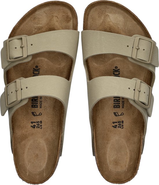 Birkenstock ARIZONA BF FADED KHAKI - Chaussons homme - Couleur : Taupe - Taille : 43
