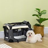 Hondenzak transporttas opvouwbare hondendoos met kussenhondendragerzak voor kleine honden buiten oxford stof grijs+zwart 50,5x335 cm