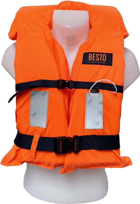 Foto: Besto mb reddingsvest oranje zwart maat child gewicht 20 30 kg drijfvermogen 40n