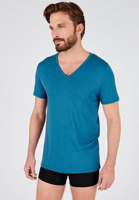 Damart - T-shirt met V-hals Climatyl - Heren - Blauw - (94-101) M