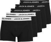 Jack & Jones Heren Boxershorts Trunks JACSOLID Effen Zwart 5-Pack - Maat S
