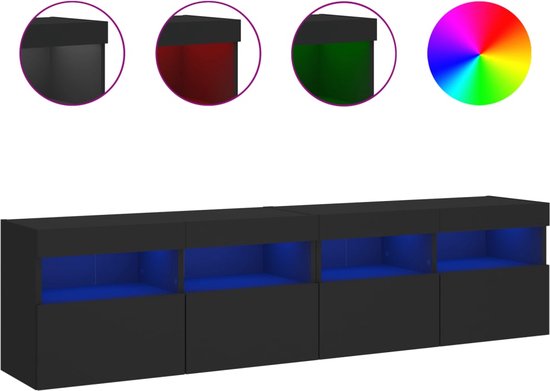 vidaXL-Tv-wandmeubels-met-LED-verlichting-2-st-80x30x40-cm-zwart