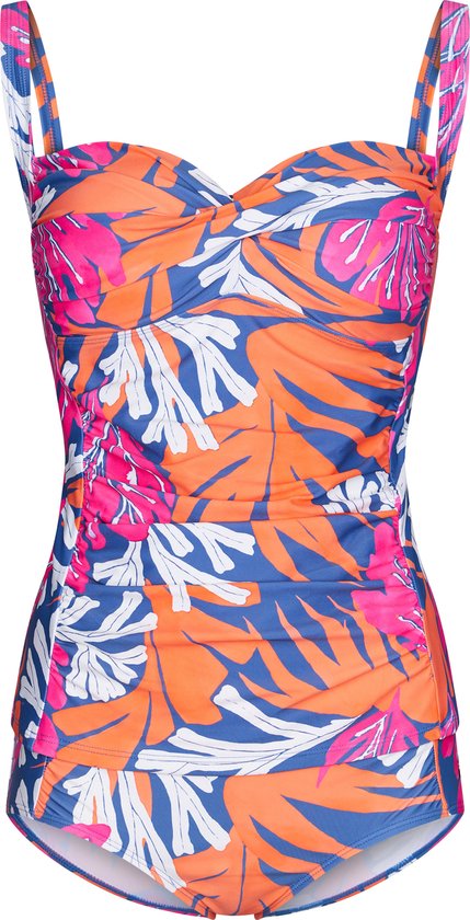 Pastunette Ensemble Tankini Femme Fleur Coral - Blauw / Rose - Taille 42