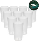 Hardcups - Kunststof Bekers - Plastic Bekers - Kunstof Glazen - Plastic Glazen - 50cl - Transparant - 20 Stuks
