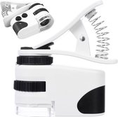 T.R. Goods - Microscoop voor Smartphone - Telefoon - 60X zoom - Clip-On Wit