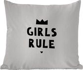 Buitenkussen Weerbestendig - Quotes - Kinderen - Meisjes - Girls Rule - Spreuken - 50x50 cm