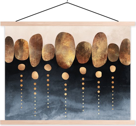 Porte-affiche avec affiche - Affiche scolaire - Or - Abstrait - Luxe - 120x90 cm - lattes vierges