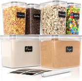 Conteneurs de stockage des aliments- Set de 6 conteneurs de stockage pour farine, sucre et céréales-stockage et organisation essentiels de la cuisine