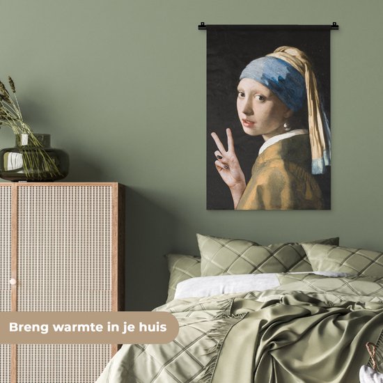 Tapisserie - Boucle d'oreille fille avec une perle - Johannes Vermeer - Paix - 60x90 cm - Tapisserie