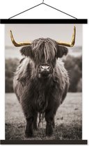 Porte-affiche avec affiche - Affiche scolaire - Highlander écossais - Zwart - blanc - Or - 120x180 cm - Lattes noires