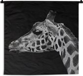 Wandkleed - Wanddoek - Dieren - Giraffe - Zwart - Wit - 180x180 cm - Wandtapijt