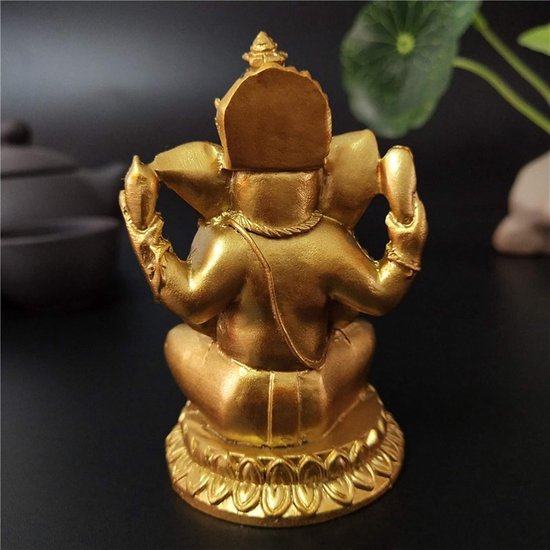 Statuette De Ganesh Blanche - Idole En Céramique Pour Tableau De Bord Voiture Ou Décoration - 8 X 10 Cm - Porte-bonheur - 10