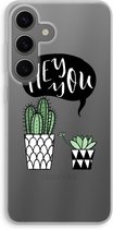 Case Company® - Hoesje geschikt voor Samsung Galaxy S24 hoesje - Hey you cactus - Soft Cover Telefoonhoesje - Bescherming aan alle Kanten en Schermrand
