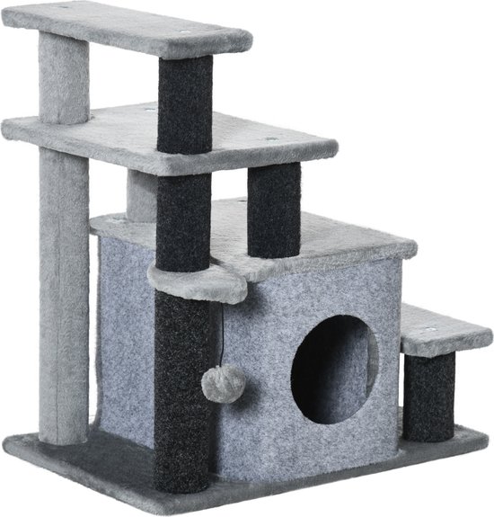 Kattentrap - Krabpaal - Kattenkrabpaal - Huisdierentrap - Hondentrap - Trapje - Opstapje - 60 x 40 x 66 cm van Vidaxl — afbeelding 4