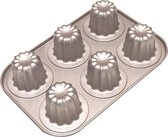 Vorm Mini-cakevormen voor het bakken Cannele-vorm, Bordelaise bakvormen anti-aanbakvorm, muffinvorm, panna cotta-vormen voor Cannelé Cupcake Jelly Koolstofstaal 6 holtes