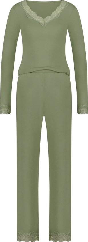 Hunkemöller Dames Nachtmode Pyjamaset - Groen - maat 2XL
