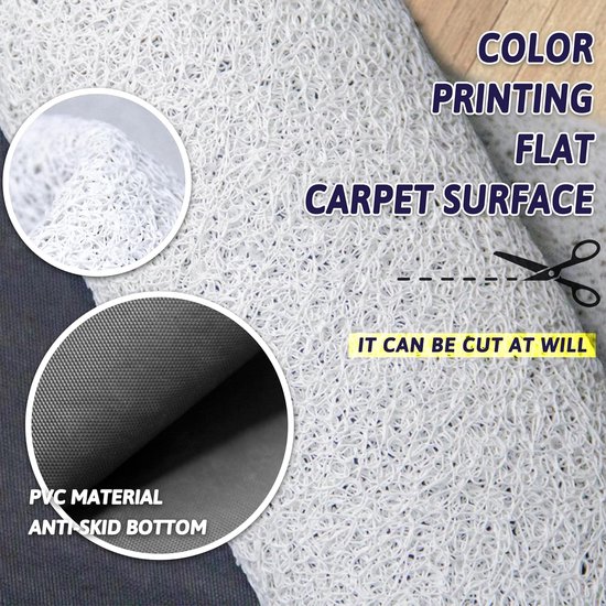 Tapis Antidérapant Personnes âgées Tapis De Douche Loofah PVC 70x120cm - Antidérapant Drainage Rapide Blanc Tapis Douche Antidérapant