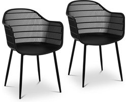 Stoel - set van 2 - tot 150 kg - zitting 45 x 44 cm - zwart - Fromm & Starck