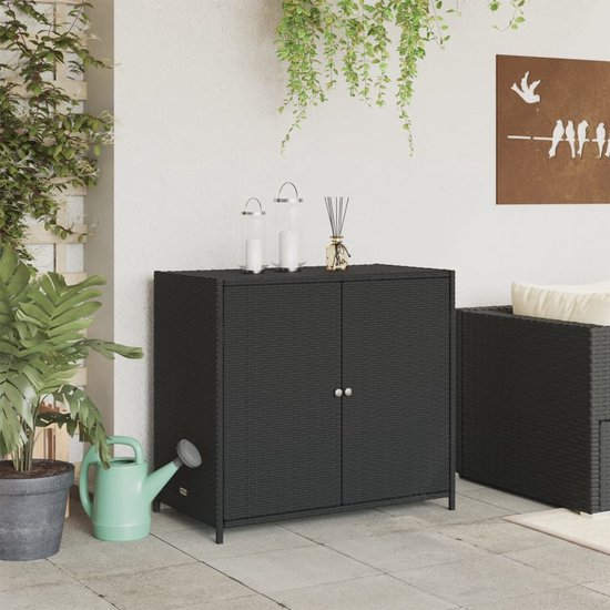 vidaXL Abri de jardin 83 x 45 x 76 cm en résine tressée noire - Abri de jardin - Abri de jardin - Rangement de Garden - Mobilier Plein air
