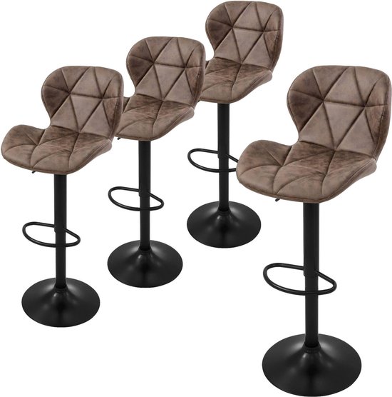 Design barkruk MILANO bruin fluwelen barstoel met Chesterfield quilting - 41962