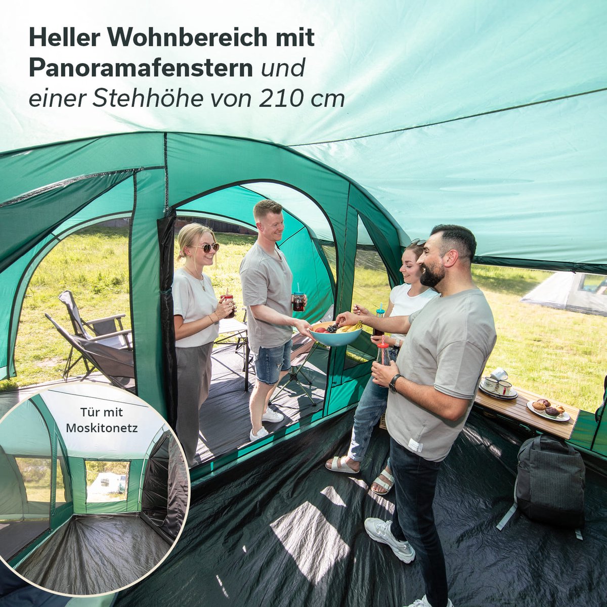 Tenda Da Campeggio Skandika Kaupanga 6 Protect - 6 Posti, Impermeabile 3000 Mm, Cabina Oscurata - Foto 3