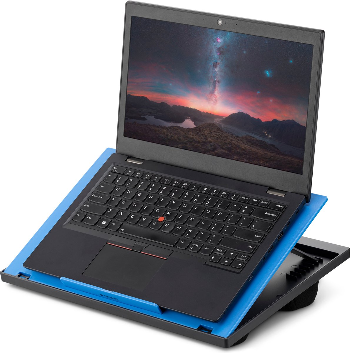 Navaris laptop standaard - Verstelbare laptoptafel voor op schoot - Laptopstandaard met kussen aan de onderkant - Schootkussen - Zwart