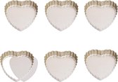 Mini Taartvormen 6 Stuks Bakvorm Set Non-stick Hartvorm Taart Quiche Taart Bakvormen met Losse Basis