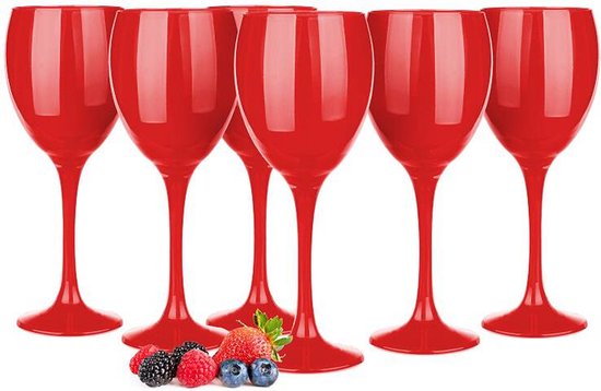 Foto: Glasmark wijnglazen 6x red collection 300 ml glas