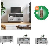 vidaXL Tv-meubel 80x36x50 cm bewerkt hout betongrijs - Kast - Inclusief Houtreiniger en verfrisser