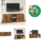 vidaXL Tv-meubel 100x31-5x35 cm bewerkt hout gerookt eikenkleurig - Kast - Inclusief Houtreiniger en verfrisser