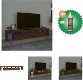 vidaXL Tv-meubel met LED-verlichting 230x36-5x40 cm bruineikenkleurig - Kast - Inclusief Houtreiniger en verfrisser