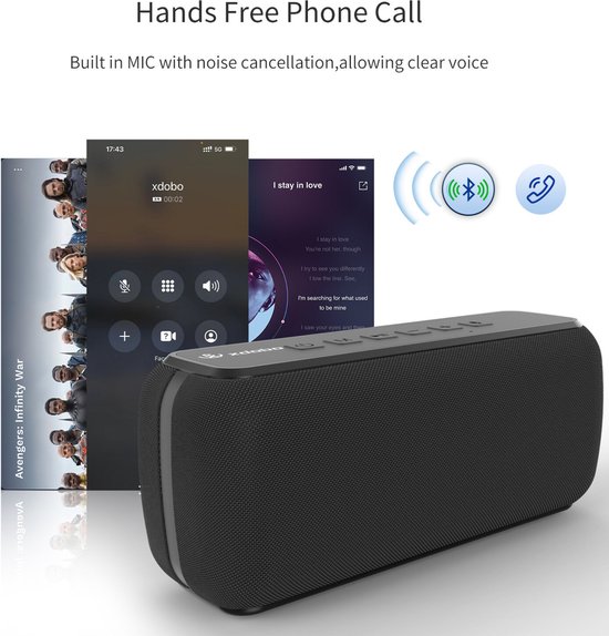 xdobo X8 Draadloze Bluetooth Speaker 60Watt - Deep Bass - TWS Connectie - Waterproof - Zwart van xdobo — afbeelding 2