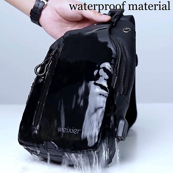FANDARE Anti Diefstal Borsttas Sling Crossbody Bag Met USB Heren Dames Tas Grote Schoudertas Heuptas Voor Reizen Wandelen Fietsen Jogging Waterdicht Polyester Groen L Chic 669456049