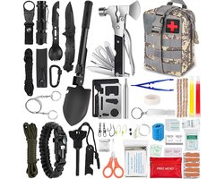 Survival kit - Professionele XL survivalset- Survival armband, zakmes, paracord armband, vuursteen vuurstarter kit, zaklamp, kompas - Noodpakket - Outdoor camping survival set - Survival spullen - Vuurstick - Gereedschappen & Accessoires