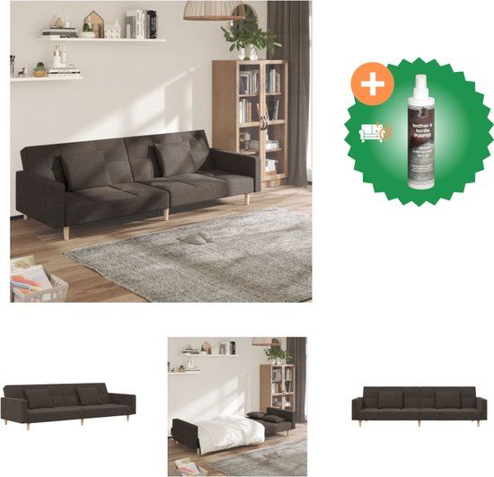 vidaXL Slaapbank Bruin - 220x84.5x69 cm - Verstelbare Rugleuning - Bank - Inclusief Reiniger