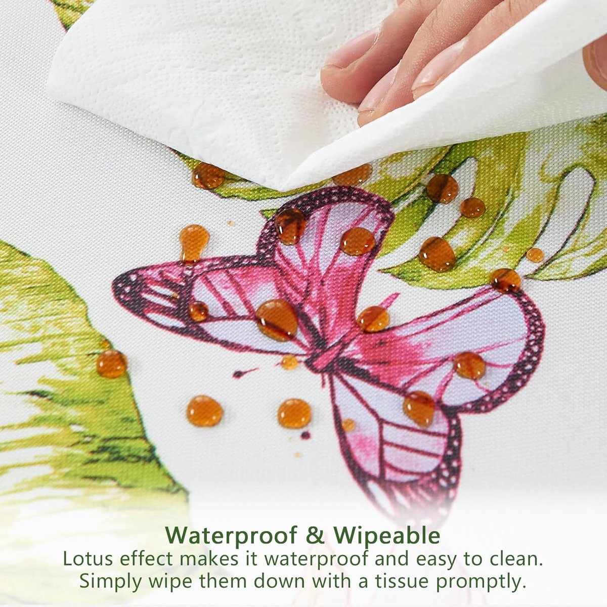Tafelkleed rond 150 cm afwasbaar tafelkleed waterafstotend tafelkleed stofdicht met rode bloemen tropische planten voor keuken, eetkamer, eettafel, salontafel, tuintafel, biertafel