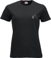 Clique Security / Beveiliging kleding: T-shirt met bedrukking V-tje (Borstlogo) en SECURITY (Ruglogo) Dames - Maat XL/42 - VOOR PROFESSIONALS