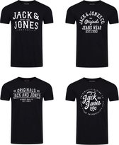 Jack & Jones Heren T-Shirt JJLINO 4-Pack regular fit Veelkleurig M Ronde Hals Volwassenen Opdruk Print Shirts