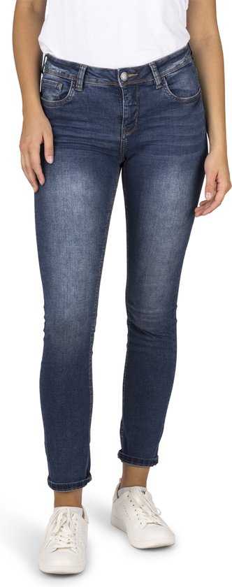 DENIMFY Dames Jeans Broeken DFElla slim Fit Blauw Volwassenen Denim Jeansbroek