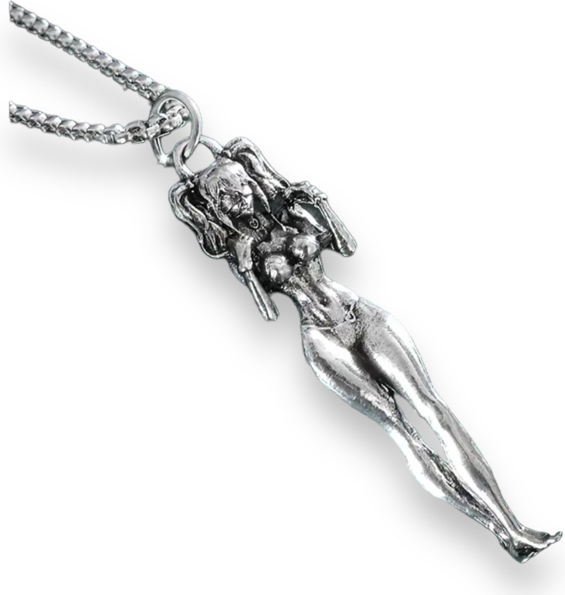 Manga Van Zilver - Anime Vrouw Figuur Ketting