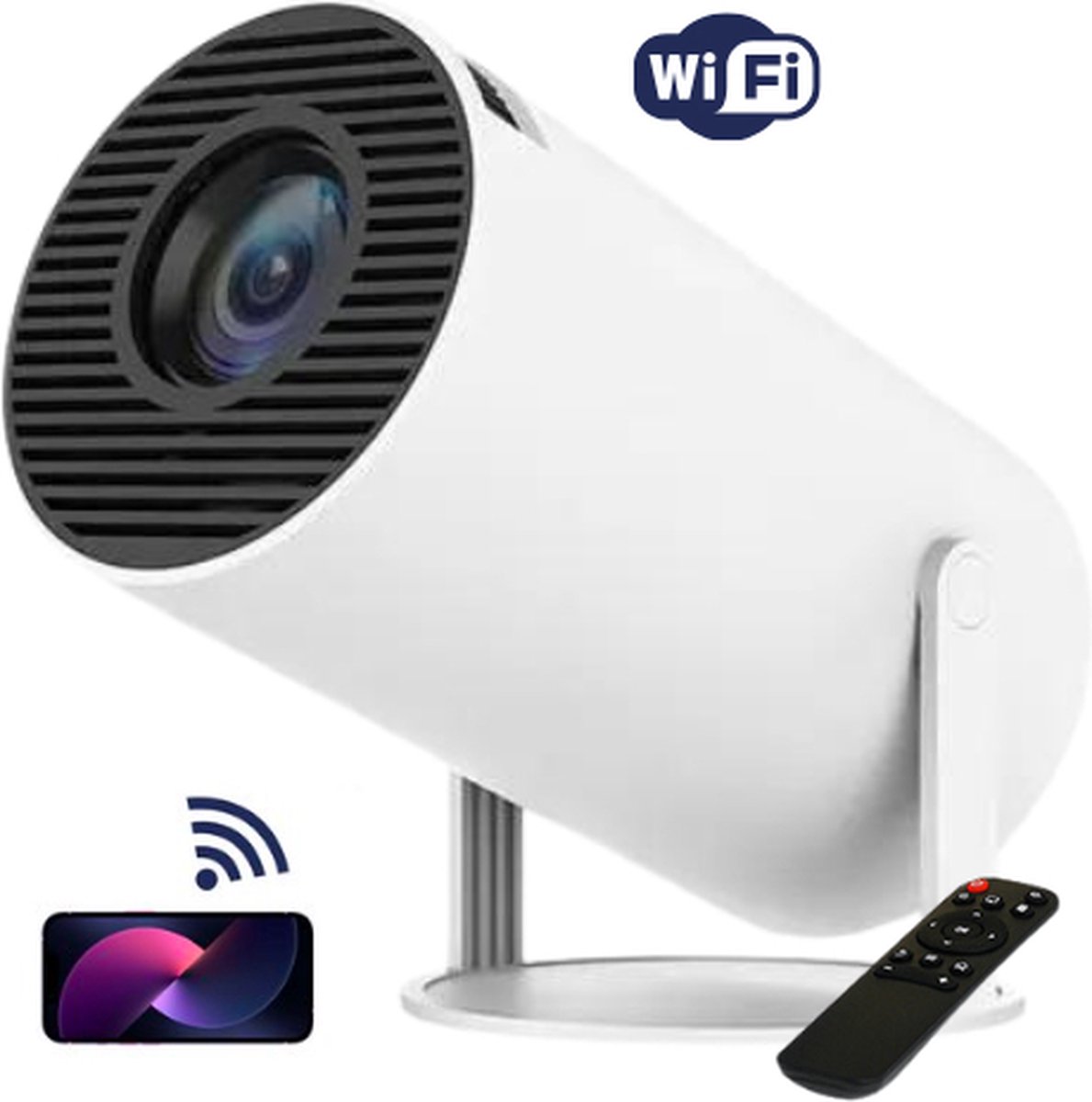 MONRIY - Beamer - luxe - WiFi HDMI Bluetooth - 5000 lumen - Android 11 - Mini Projector - Wit