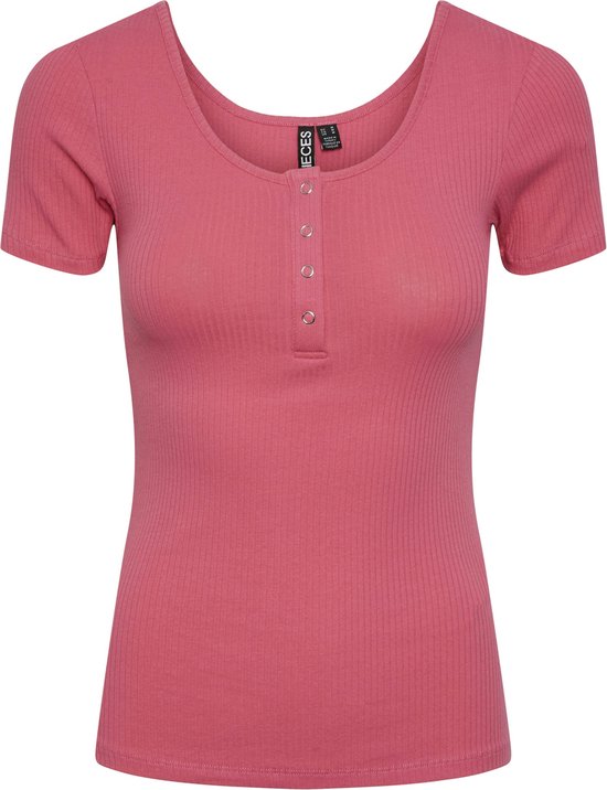 Pieces T-shirt Pckitte Ss Top Noos 17101439 Hot Pink Dames Maat - XS